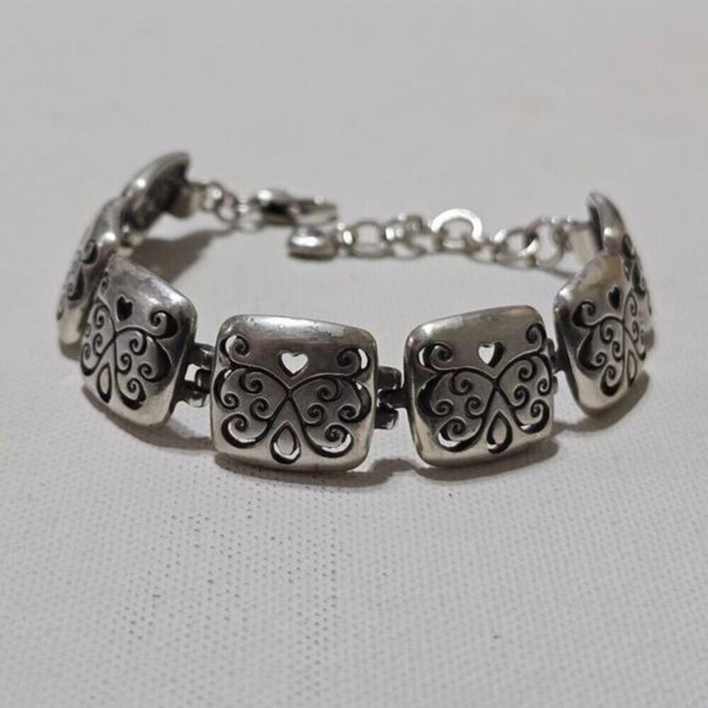 Brighton Scrolled Vintage Square Disc Link‎ Bracelet